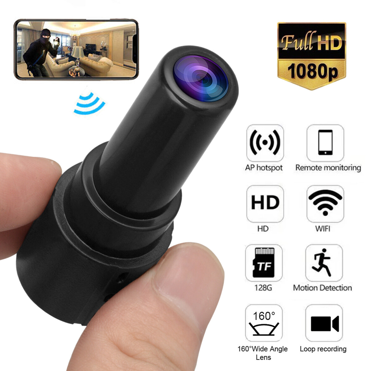 Mini Micro HD 1080P Security Camera Wifi Audio Video Recording Night Vision Cam