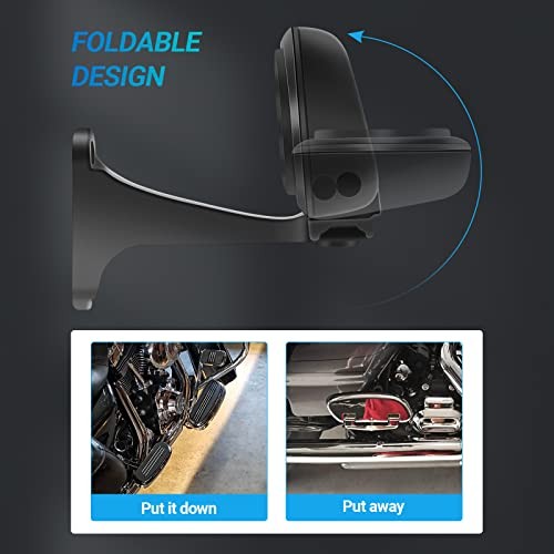 Motorcycle Passenger Floorboards – Black Streamline Footboards With Mount black