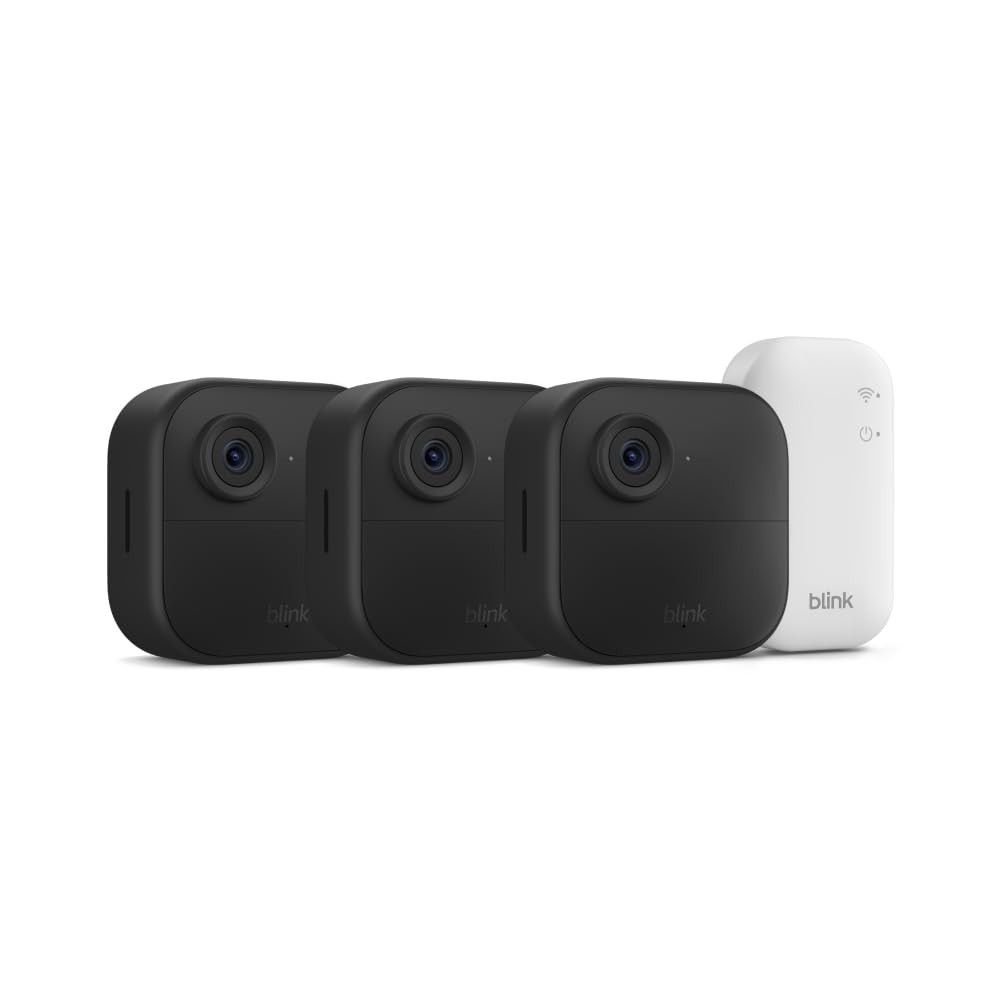 Blink Outdoor 4 – 3 Camera System Wireless Security Camera w/ Sync Module Core