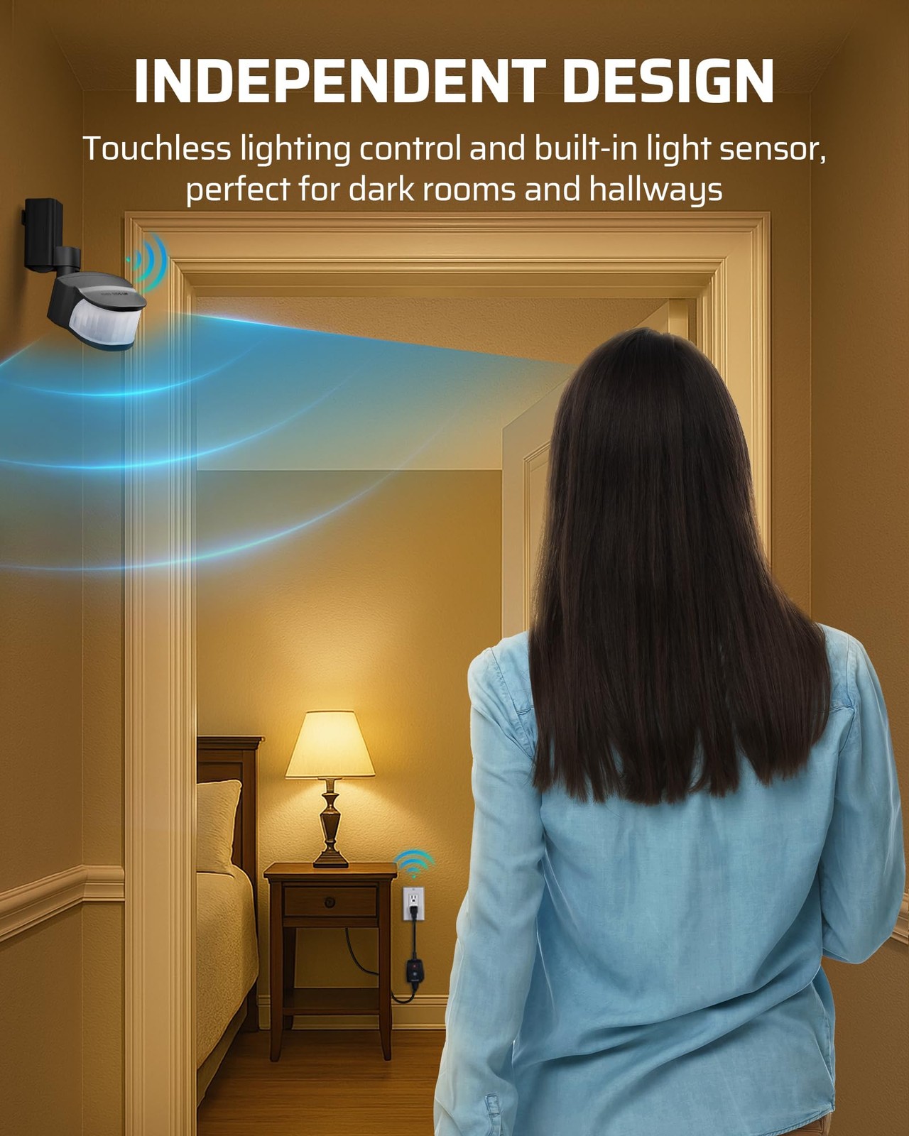 DEWENWILS Motion Sensor Outlet, Indoor Outdoor Motion Sensor Plug Outlet, Adj…
