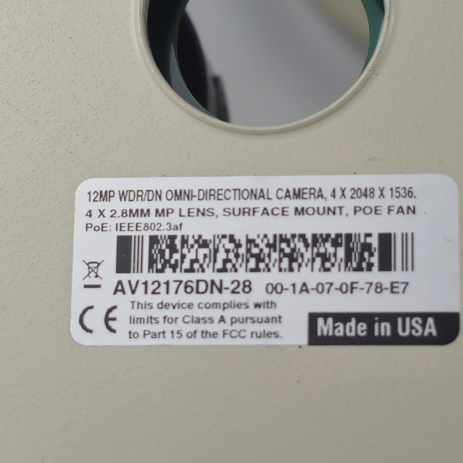 Arecont Vision AV12176DN-28 – 360 View – 12MP IP Megapixel Multi Lens Camera