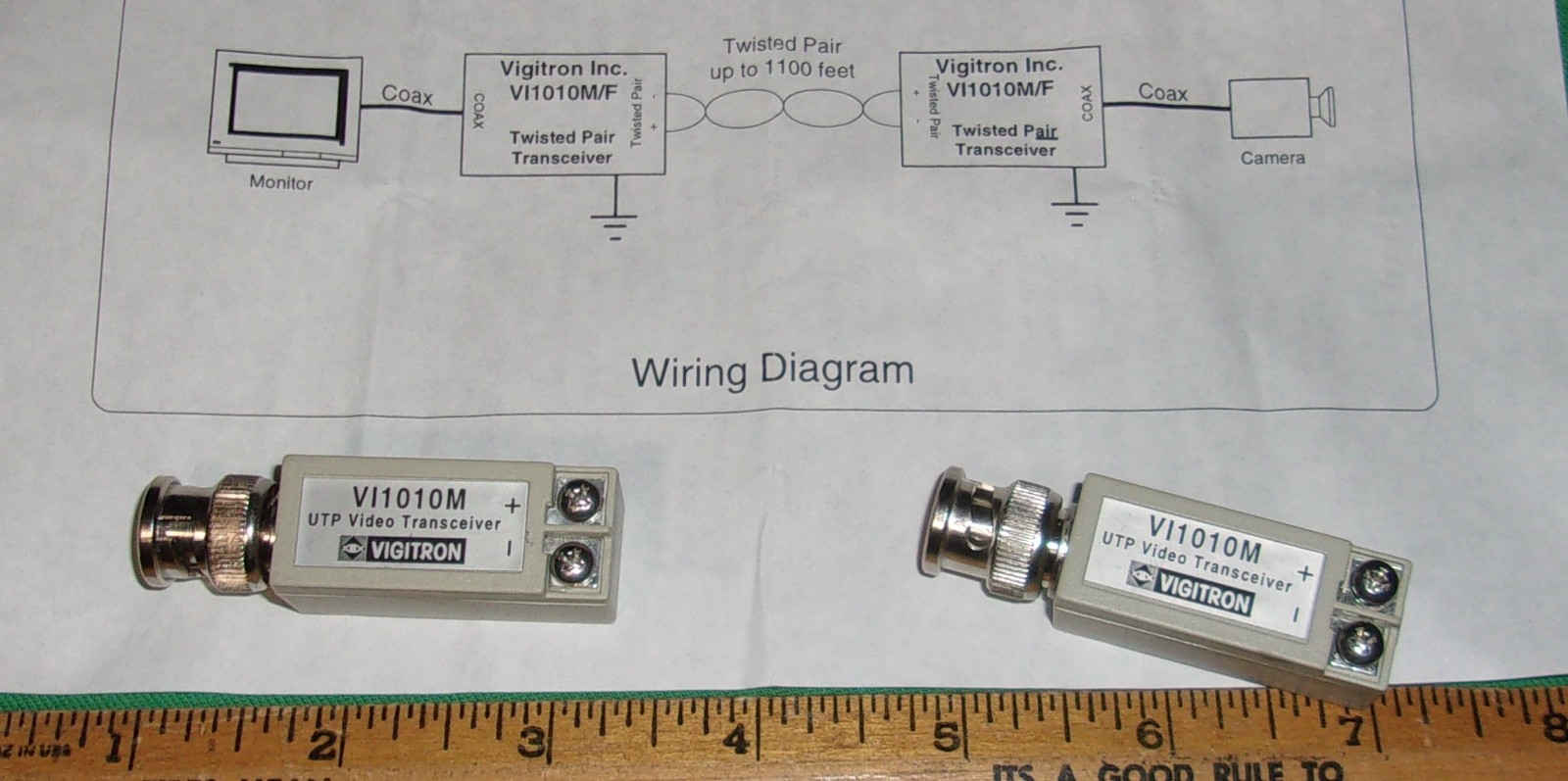 VIGITRON VI1010M UTP Transceiver Module NOS Clean! w/ Instruction Sheet