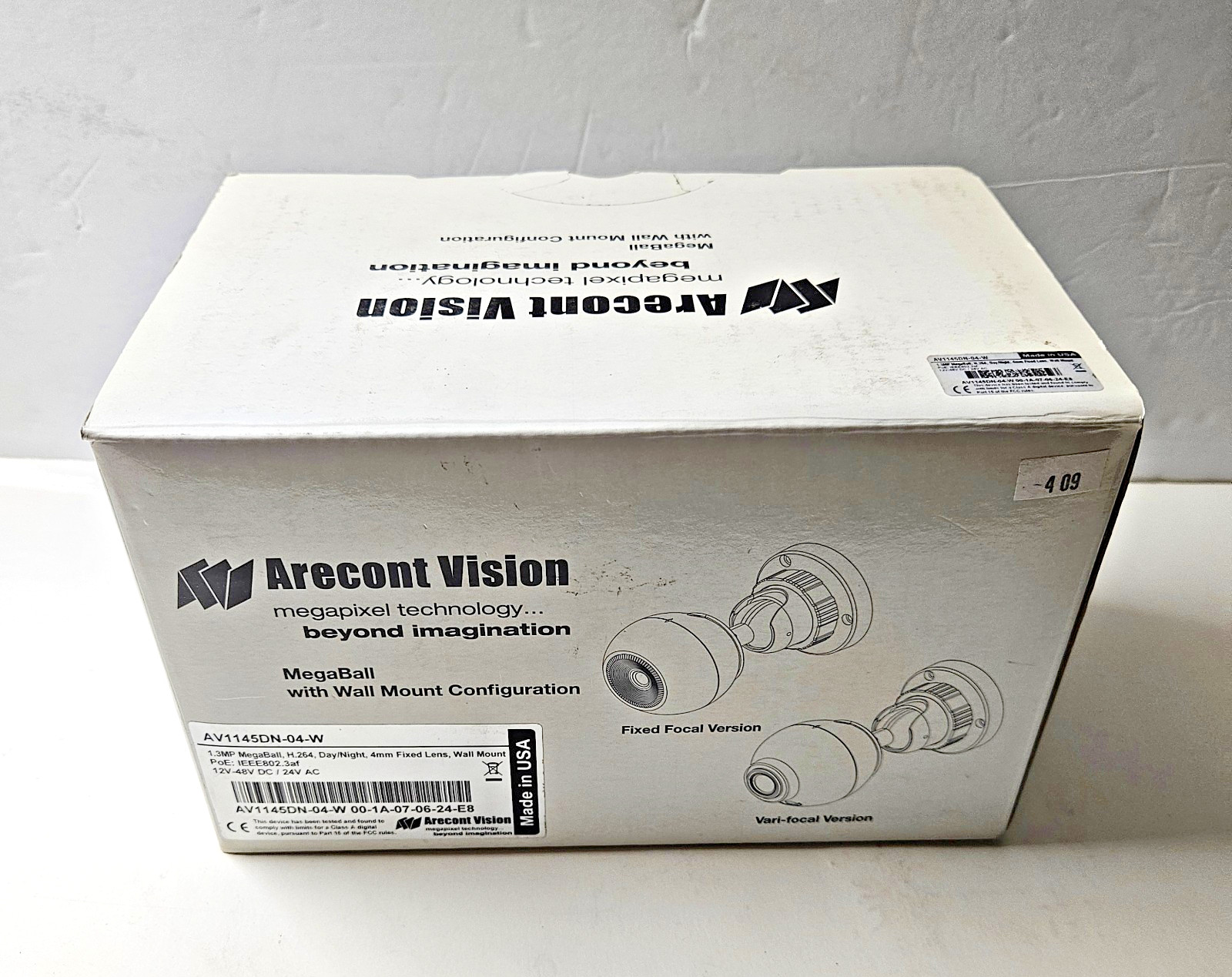 Arecont Vision AV1145DN-04-W MegaBall Day/Night Camera NEW (Sealed) Old Stock