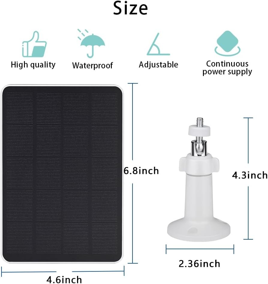 Solar Panel Compatible with SimpliSafe Outdoor Camera Series 2 Wireless, 4W 5V S