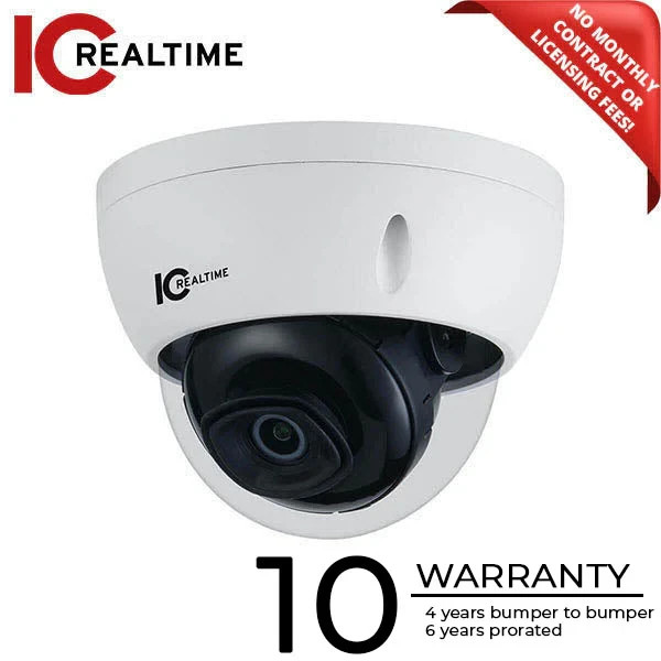 IC Realtime – IPMX-D40F-W1 / 4MP IP Indoor/Outdoor Small Size Vandal Dome Camera