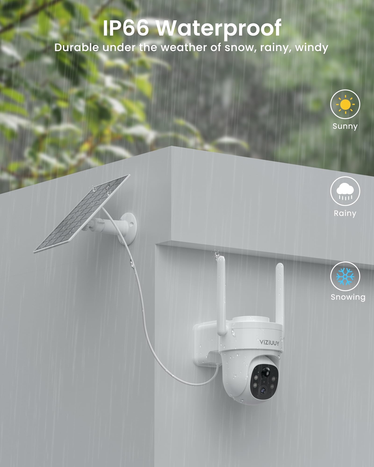 Solar Security Cameras Wireless Outdoor 3MP Pan Tilt 360°WiFi Camera with Col…