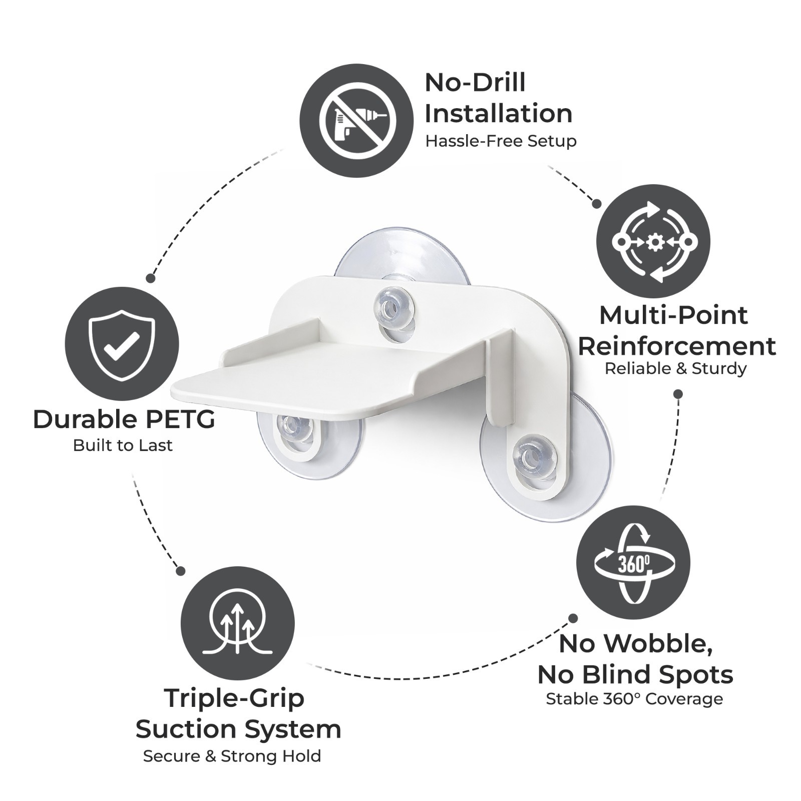 Suction Cup Window Mount for TAPO C216 Camera 2K Indoor/Outdoor Easy Relocation