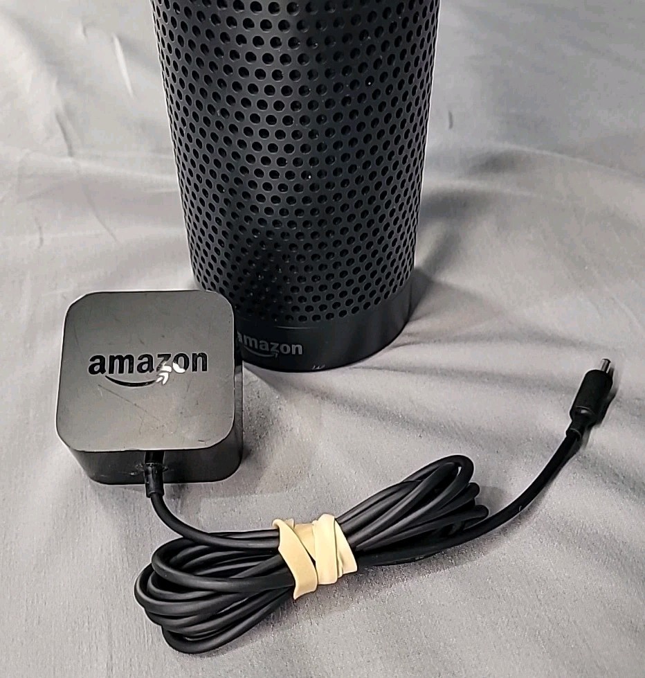 Amazon Echo SK705DI 1st Gen Smart Speaker Black With Original Power Cord- Alexa