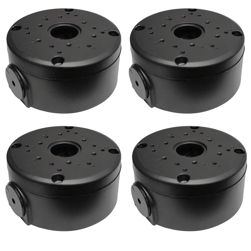 Security Camera Junction Box Mount Bracket Waterproof 4 Pack Black