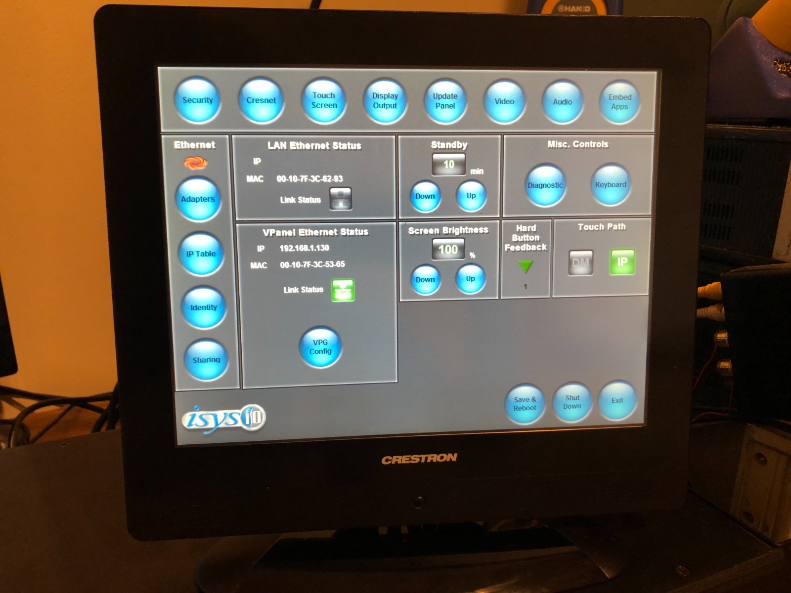 Working, Factory Defaults Crestron DGE-2, Display not Included
