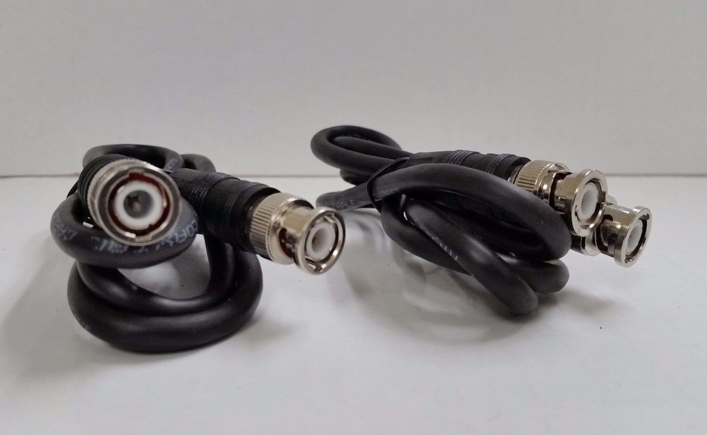 3′ BNC Male to BNC Male Coaxial RG59 Security Video Camera Cable Patch Lot of 4