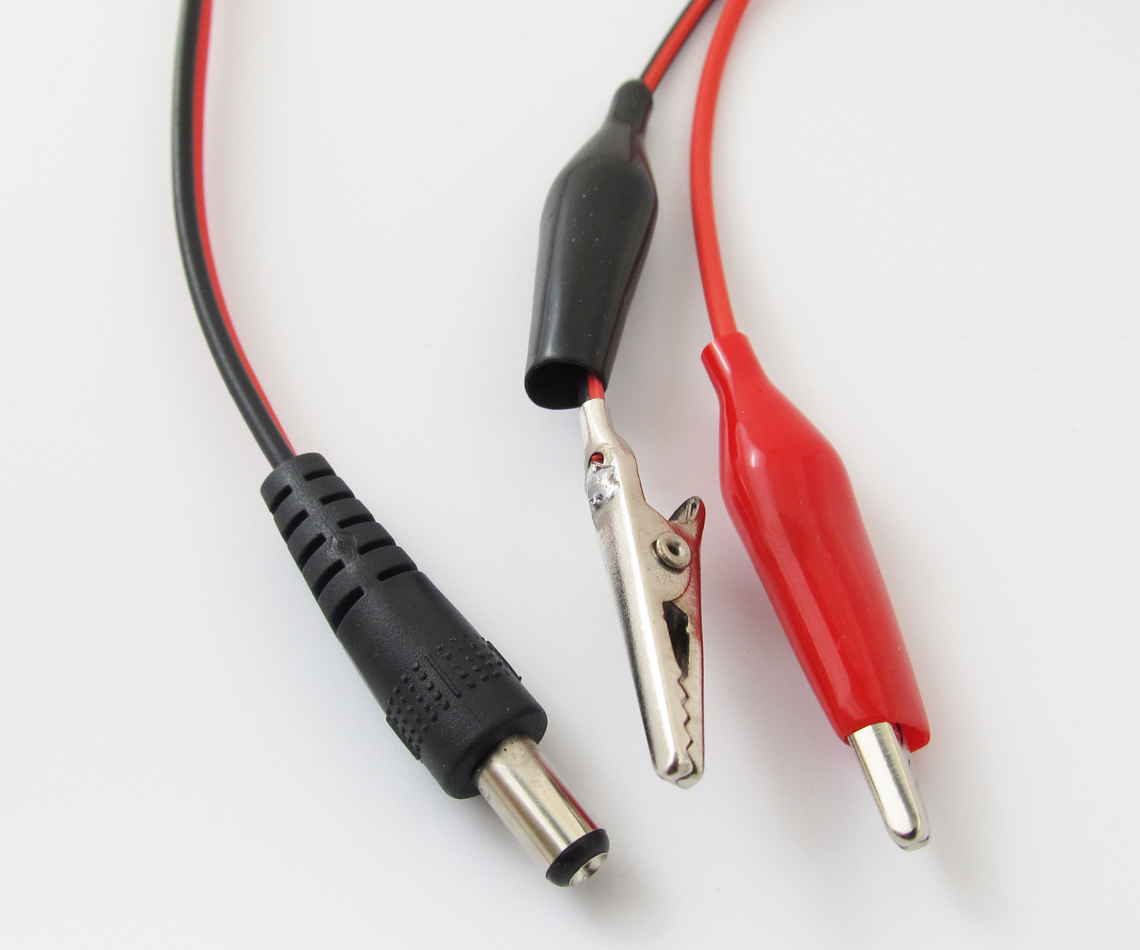 100set 1ft/30cm 5.5×2.1mm 2.1 DC Male Plug to Dual Alligator Clip DC Power Cable