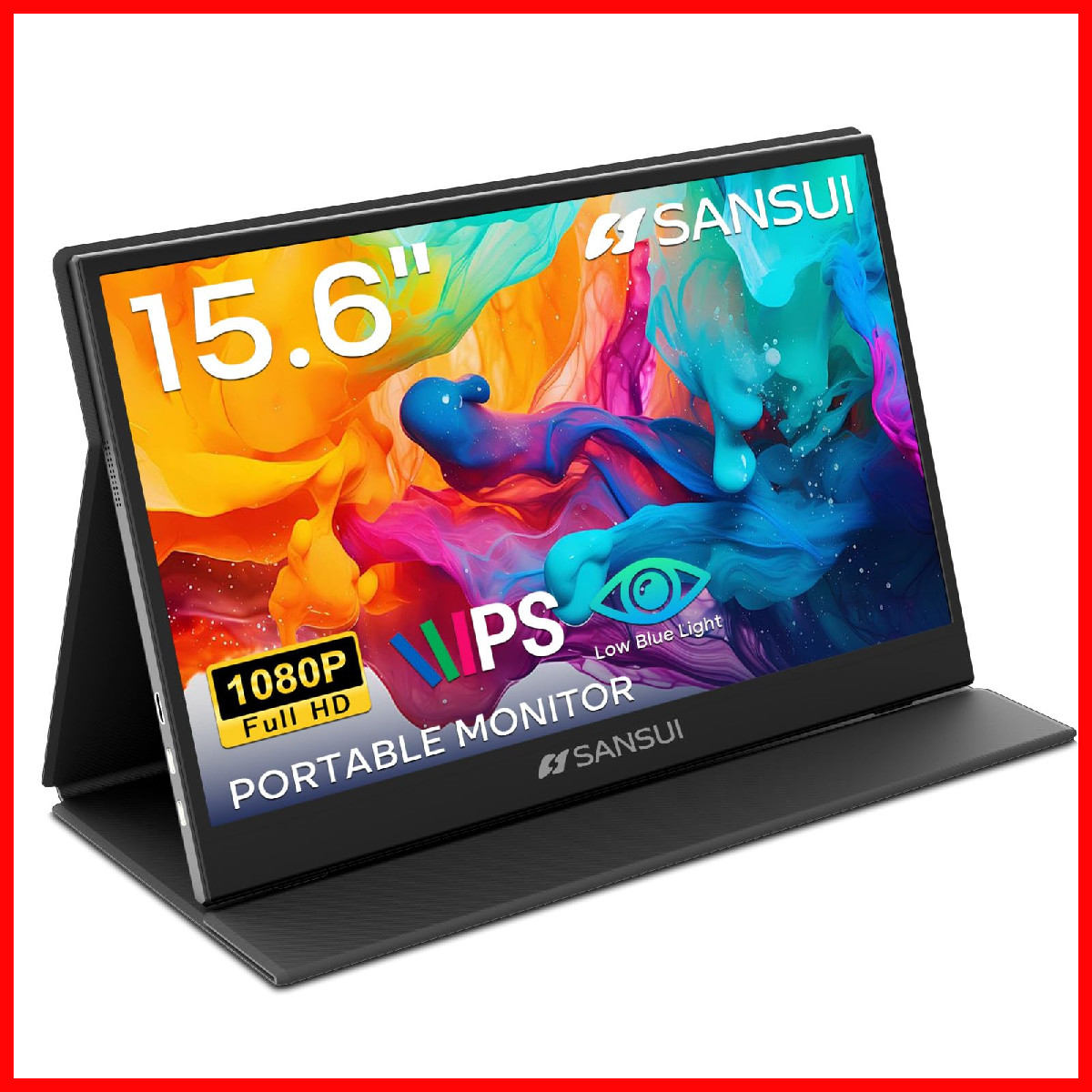 Sansui Portable Monitor 15.6 Inch Fhd 1080P Travel Monitor For Laptop Usb C
