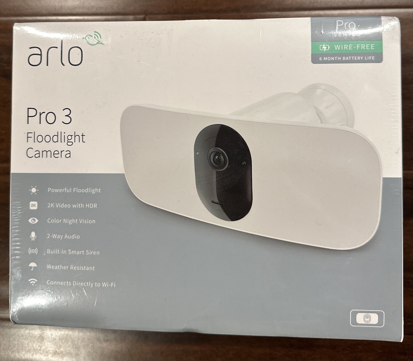 Arlo FB1001-100NAS Pro 3 Wireless Floodlight Security Camera White