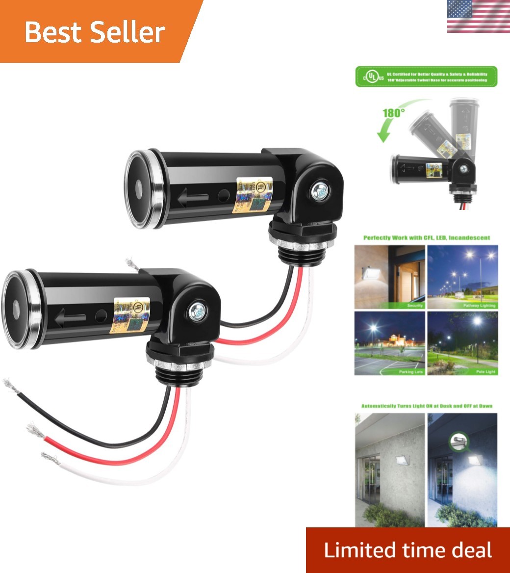 2-Pack, Dusk to Dawn/Day Night Sensor, Photoelectric Switch, Photo Cell Senso…