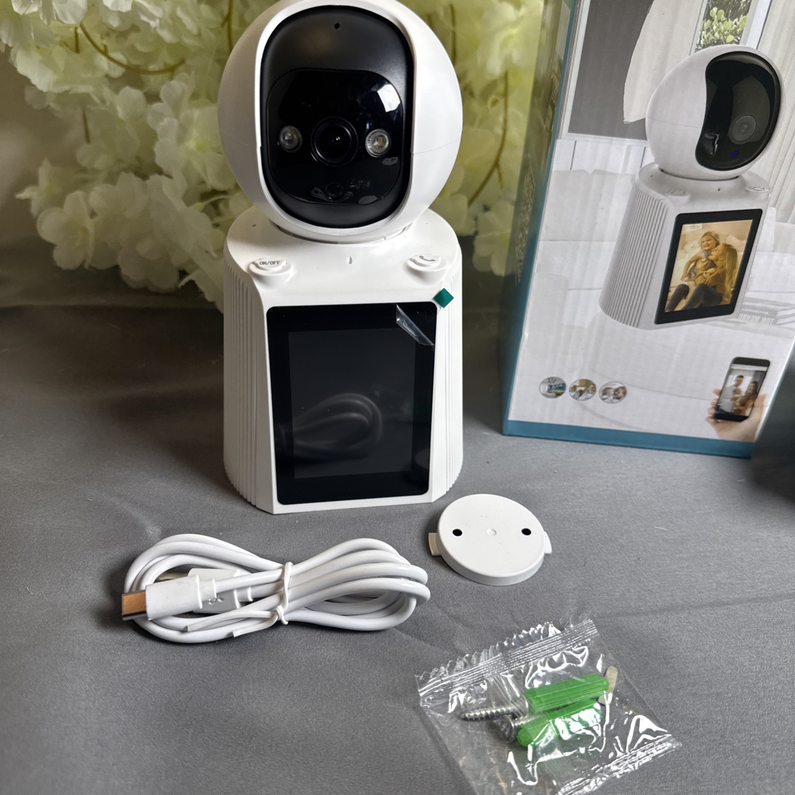 Smart AI Camera V380Pro Motion Detect 360 Coverage 2-way Talk W/ Screen And App