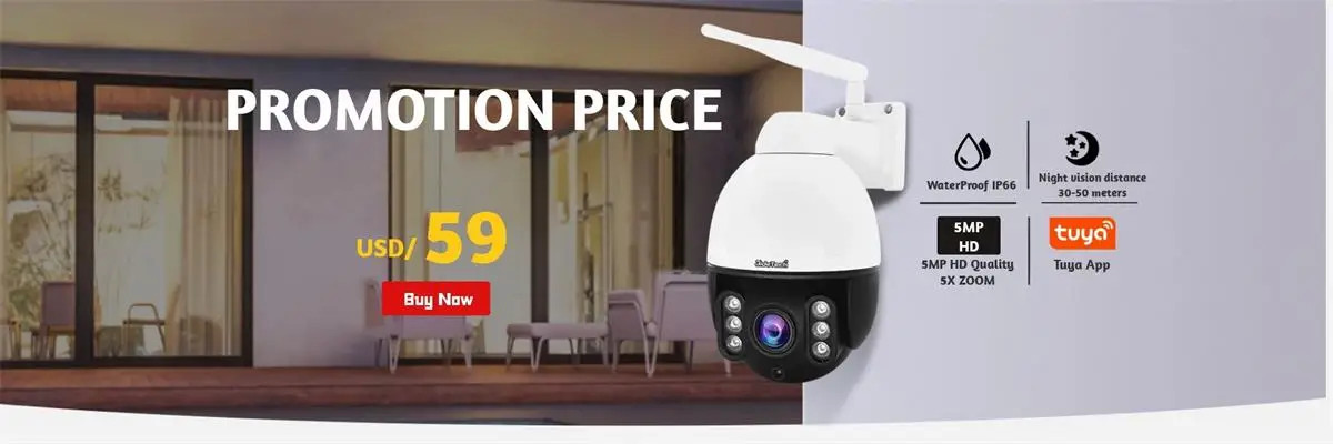 JideTech 5MP WiFi Outdoor IP Camera 20X Zoom Two-Way Audio Support Auto Tracking