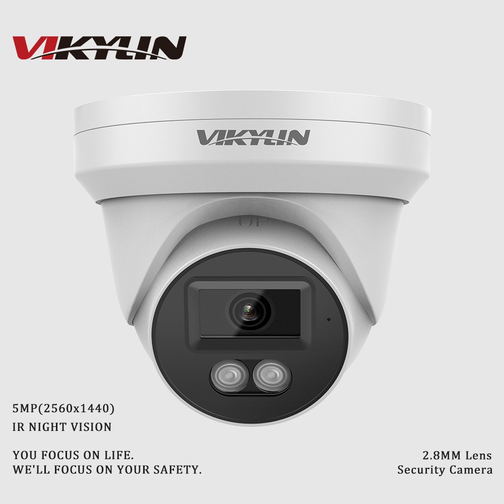 VIKYLIN 5MP IR Night Vision IP Camera Built-in Microphon Human Vehicle Detection