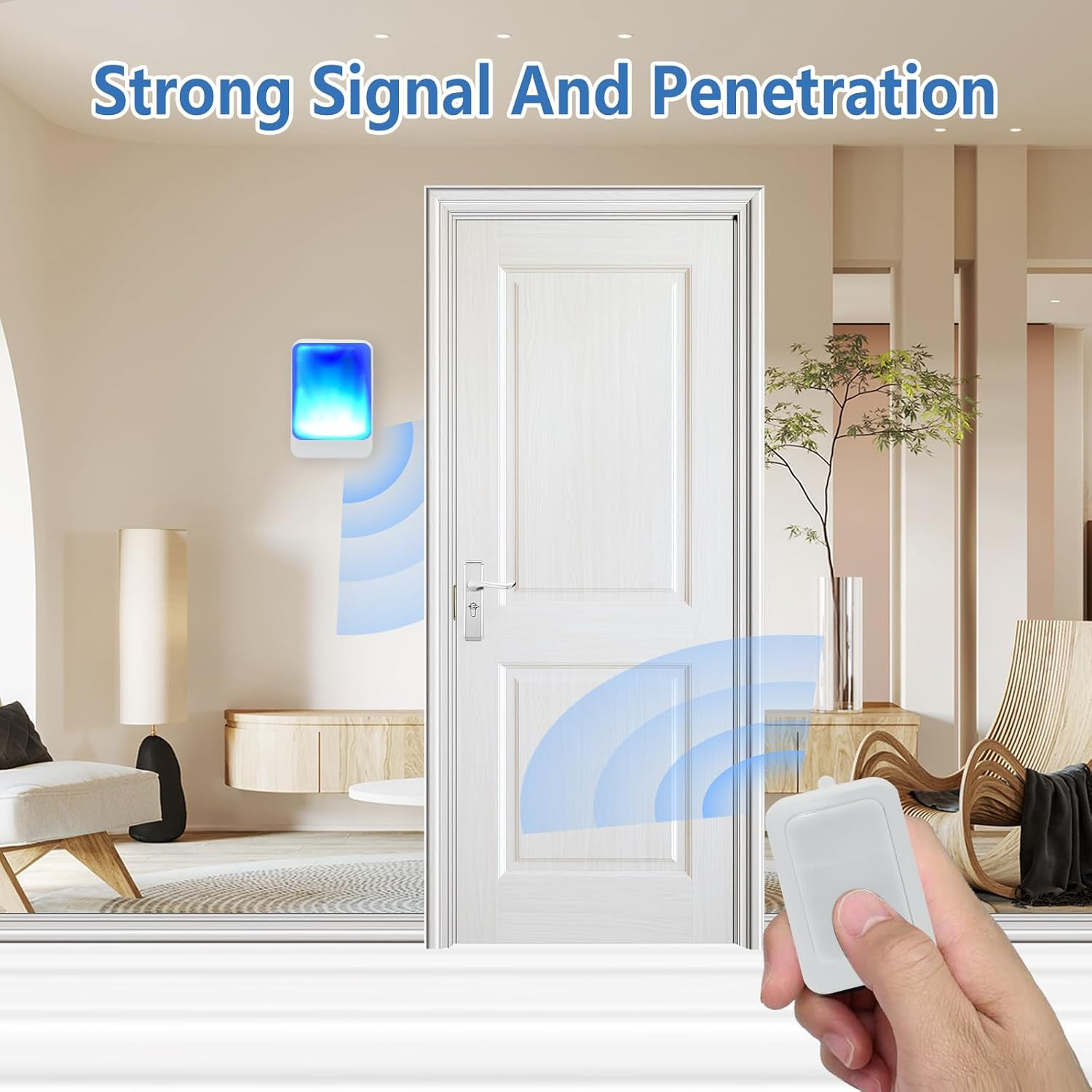 Loud Flash Doorbell with 7 Colors of Bright Light and 4 Volumes, Wireless Doorbe