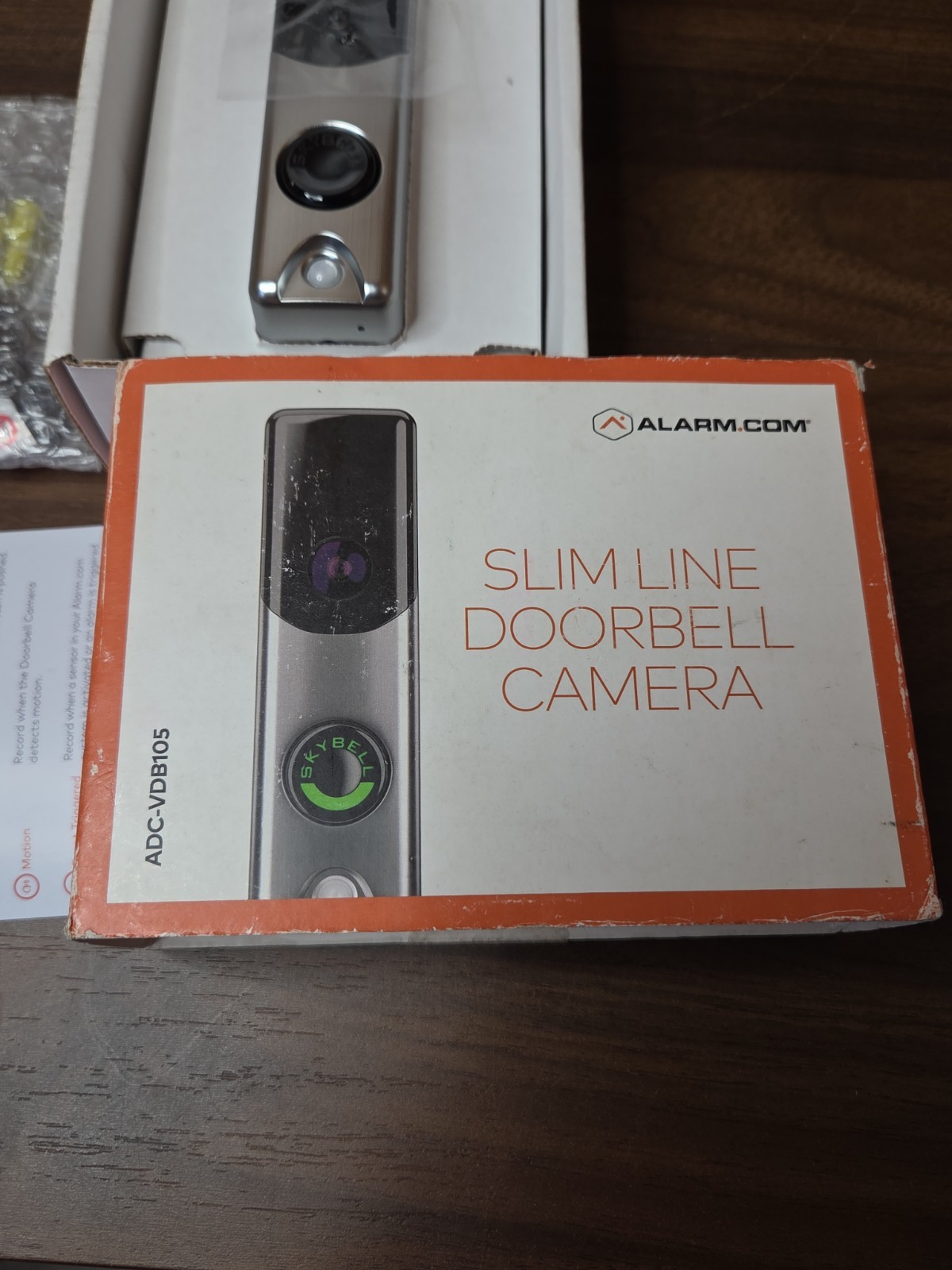 Alarm.com ADC-VDB105 Slim Line Doorbell Camera Silver New Open Box