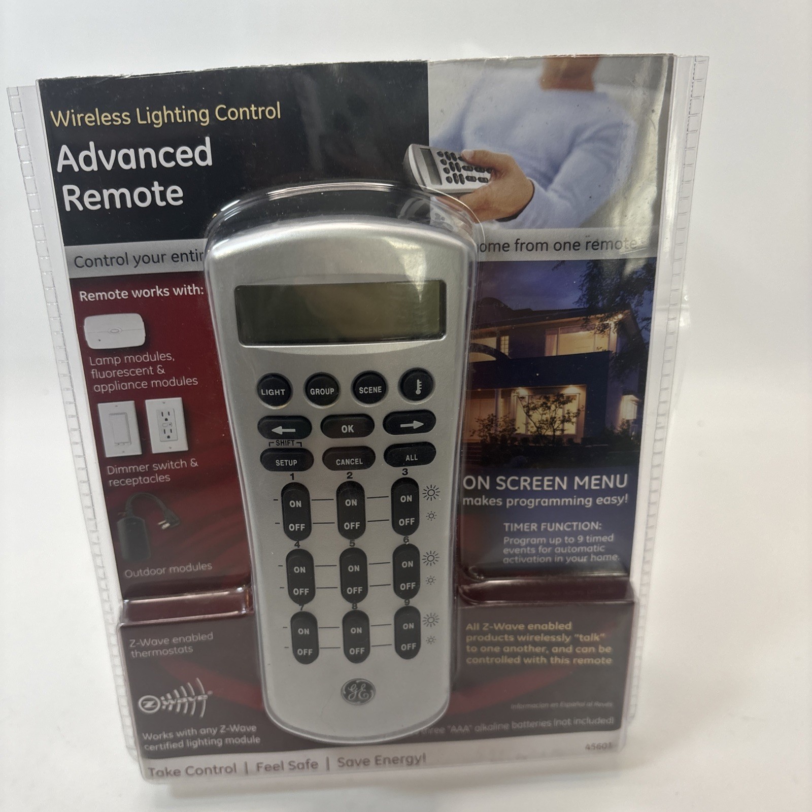 GE Advanced Remote Wireless Lighting Control Z-Wave #45601 NEW Open Box