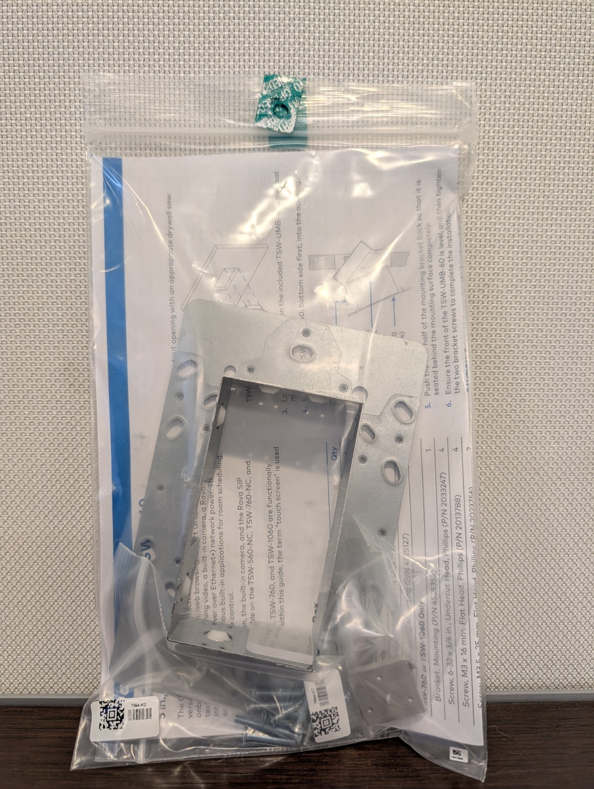 Crestron Wall Mount Bracket For TSW -1060, TSW-760, TSW-560, TSS-7, TSS-10 + Hwd