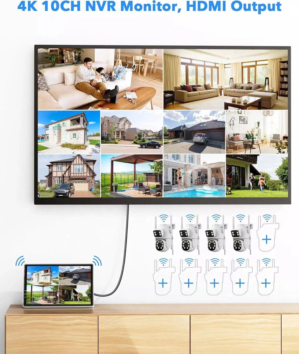 CAMCAMP 2K Wireless Security Camera System Monitor Outdoor CCTV IP Camera +32GB