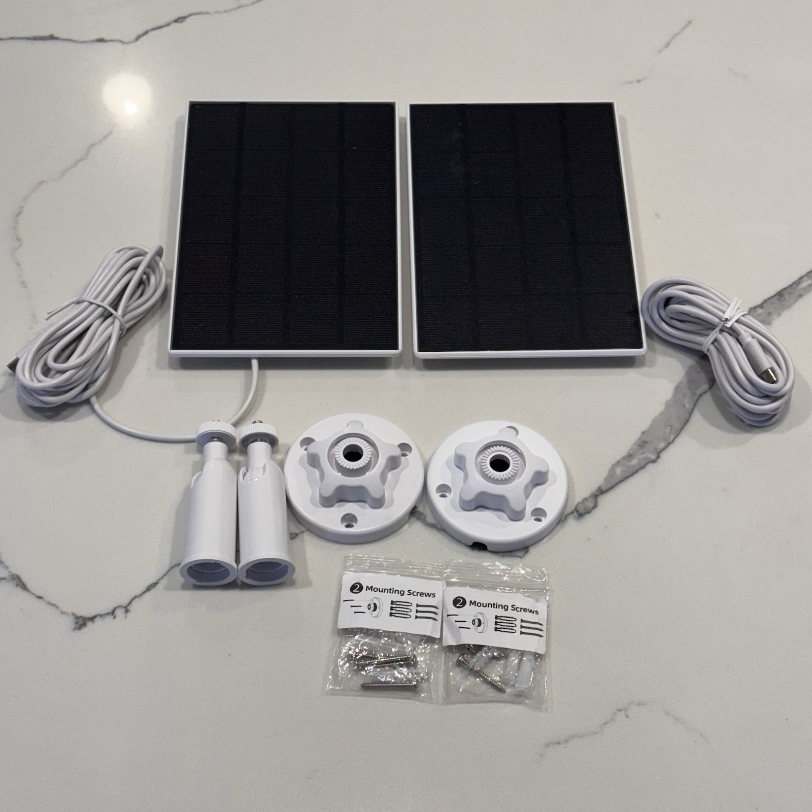 (2)AOSU 6.75” x 4.75” Large Replacement Solar Panel ONLY USB-C Security Cameras