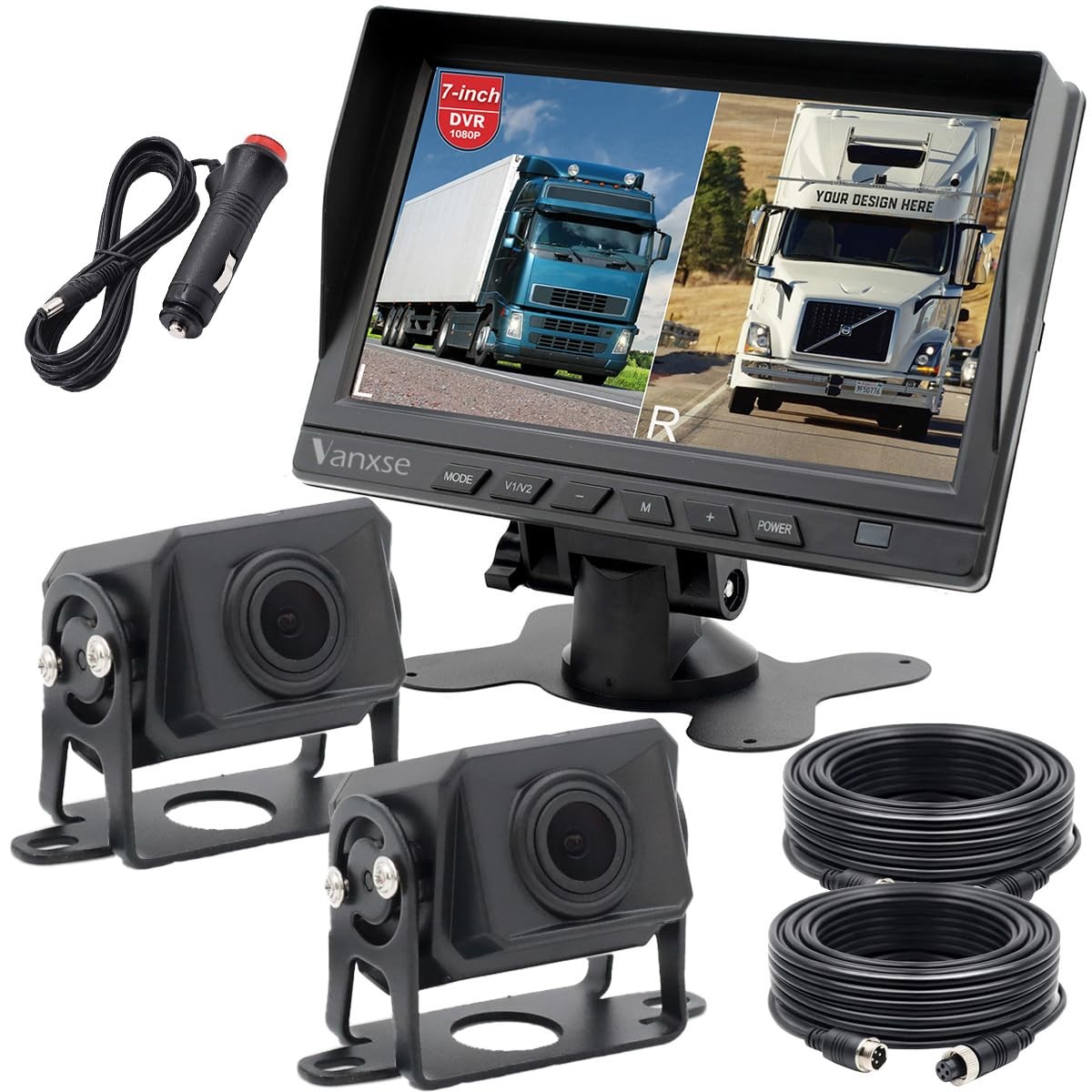HD Wired RV Backup Camera System Kit,7 inch IPS Dual Split Screen Monitor…