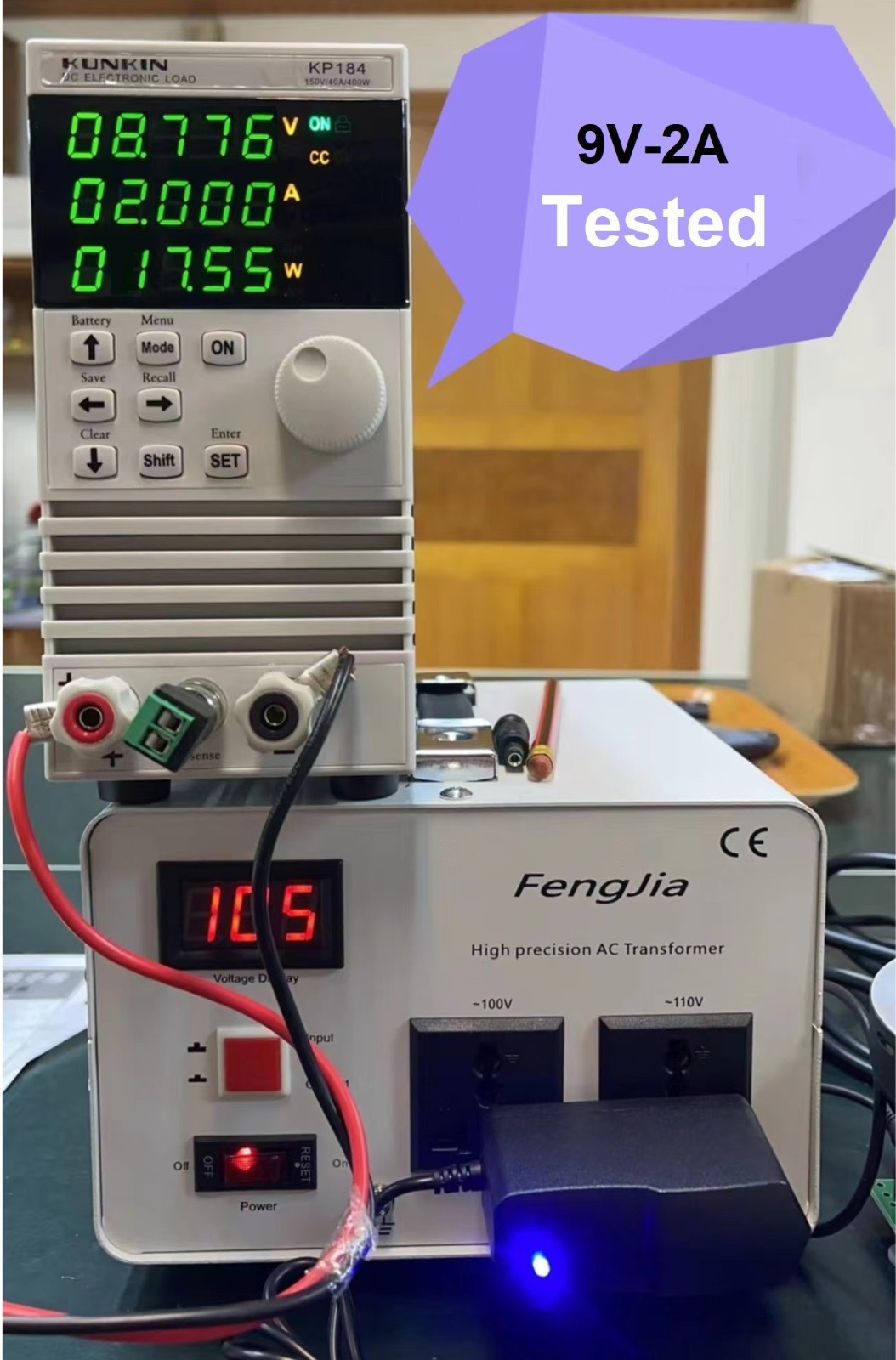 Tested 9V 2A 2000mA AC Adapter to DC Power Supply Charger Cord 5.5×2.1mm US plug