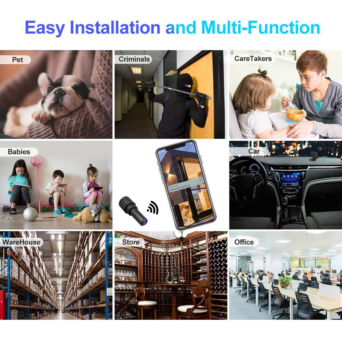 Mini Micro HD 1080P Security Camera Wifi Audio Video Recording Night Vision Cam