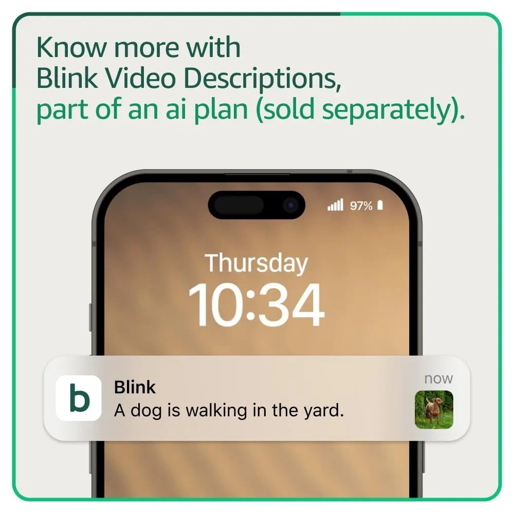 Blink Outdoor 4 Wireless Smart Security 3 Cameras, 2 Year Battery Life, 1080p