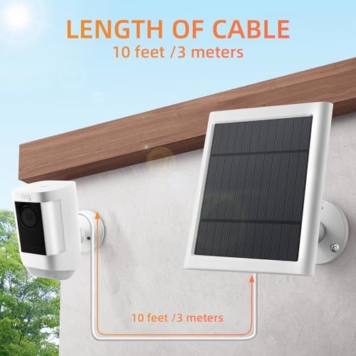 Solar Panel for Ring Camera, 2 Pack 4W Solar Charger Compatible with White 2PCS