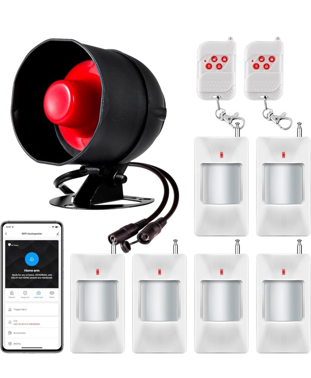 WiFi Alarm System for Home Security, 120dB Wireless Alarm Security System…