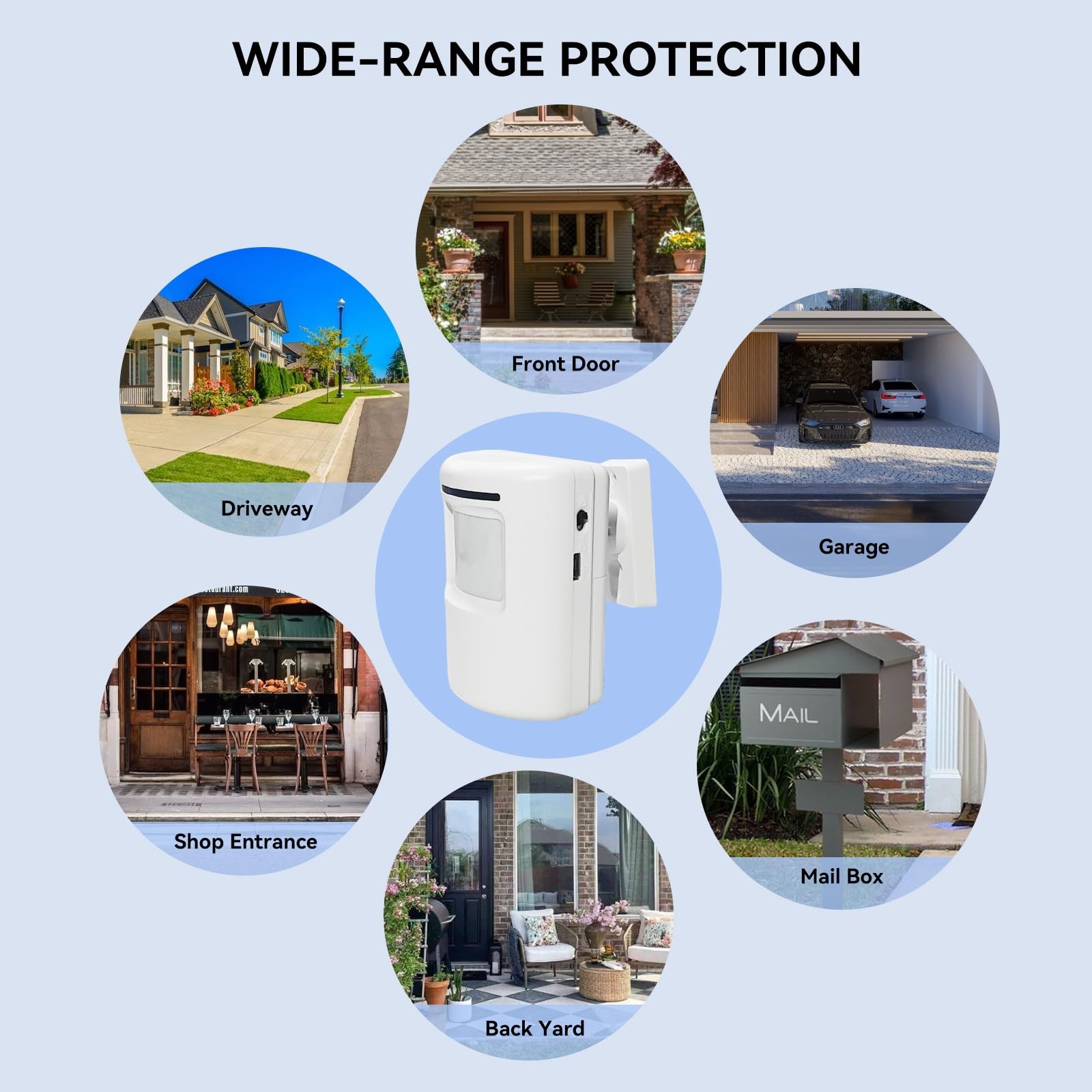 Long Range Wireless Driveway Alarm- Security Driveway Alert Motion Detector D…