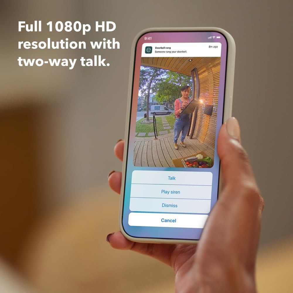 ecobee Smart Video Doorbell Camera (Wired) – with Industry Leading HD Black