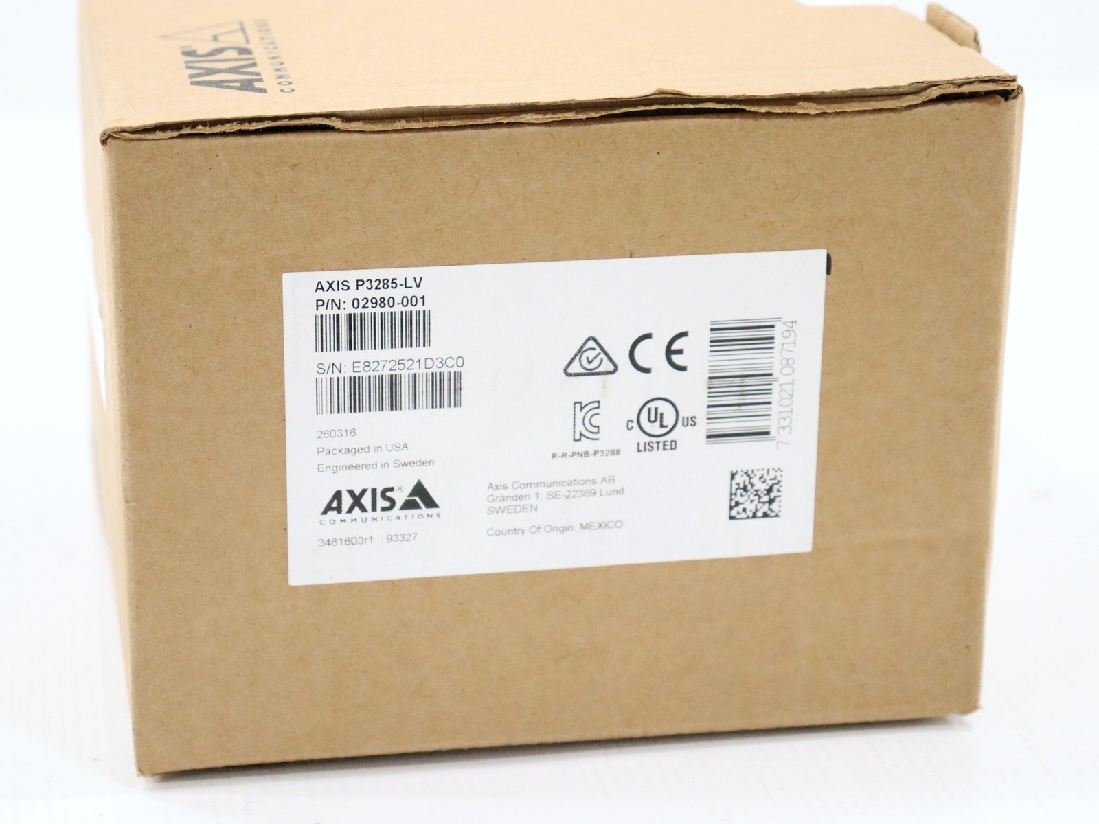 AXIS P3285-LV Dome Camera Indoor 2MP AI-powered w/ audio analytics | 02980-001