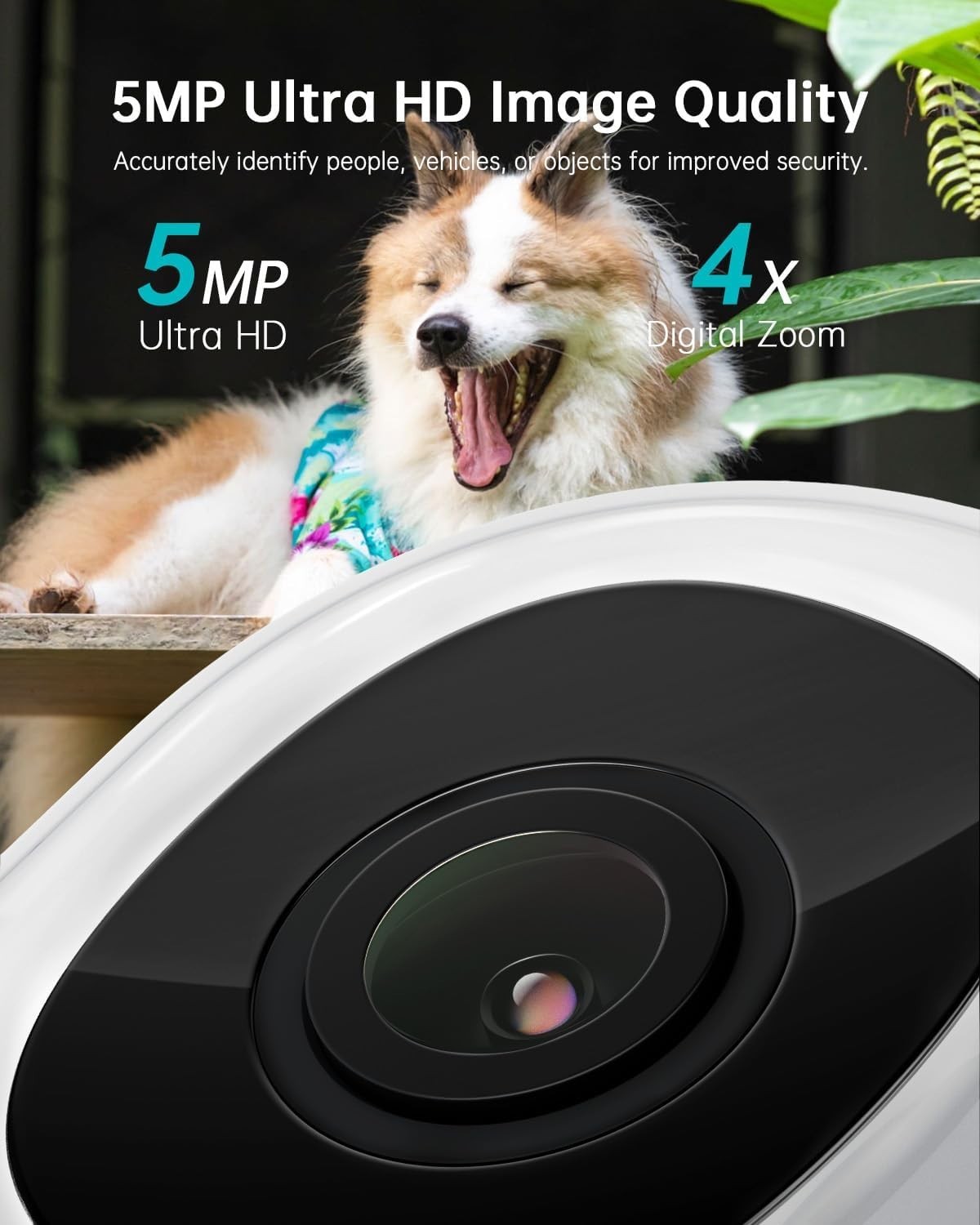 ZUMIMALL 2.5K Wired Cameras for Home Security, 2.4G/5G WiFi Outdoor Camera