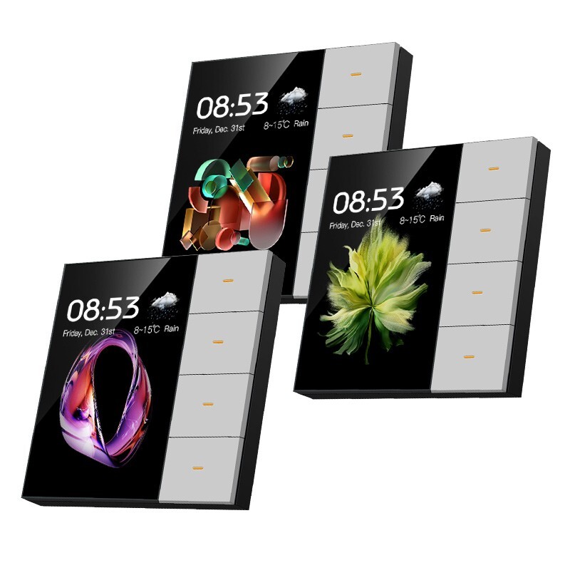 Customizable Smart Wall Switch with Responsive Touch Screen for Home Use
