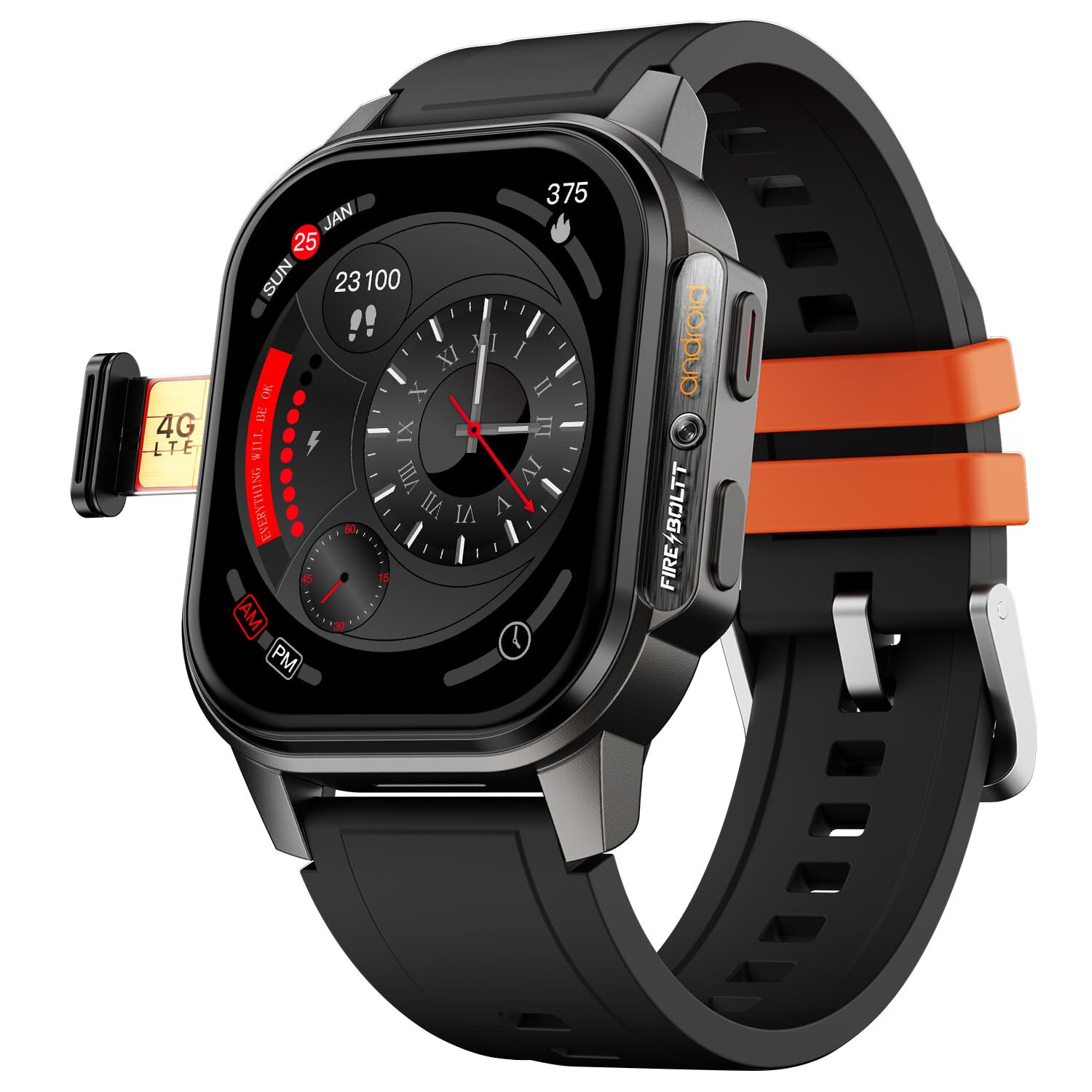 Fire-Boltt Snapp Andorid 4G Smart Watch | Selfie Camera , 4G Sim, Play Store