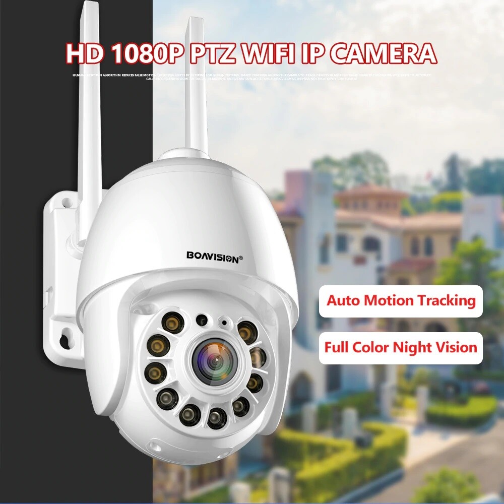 Full Color Night Vision Auto Tracking WiFi 2160P PTZ Dome Camera Outdoor -US Sh
