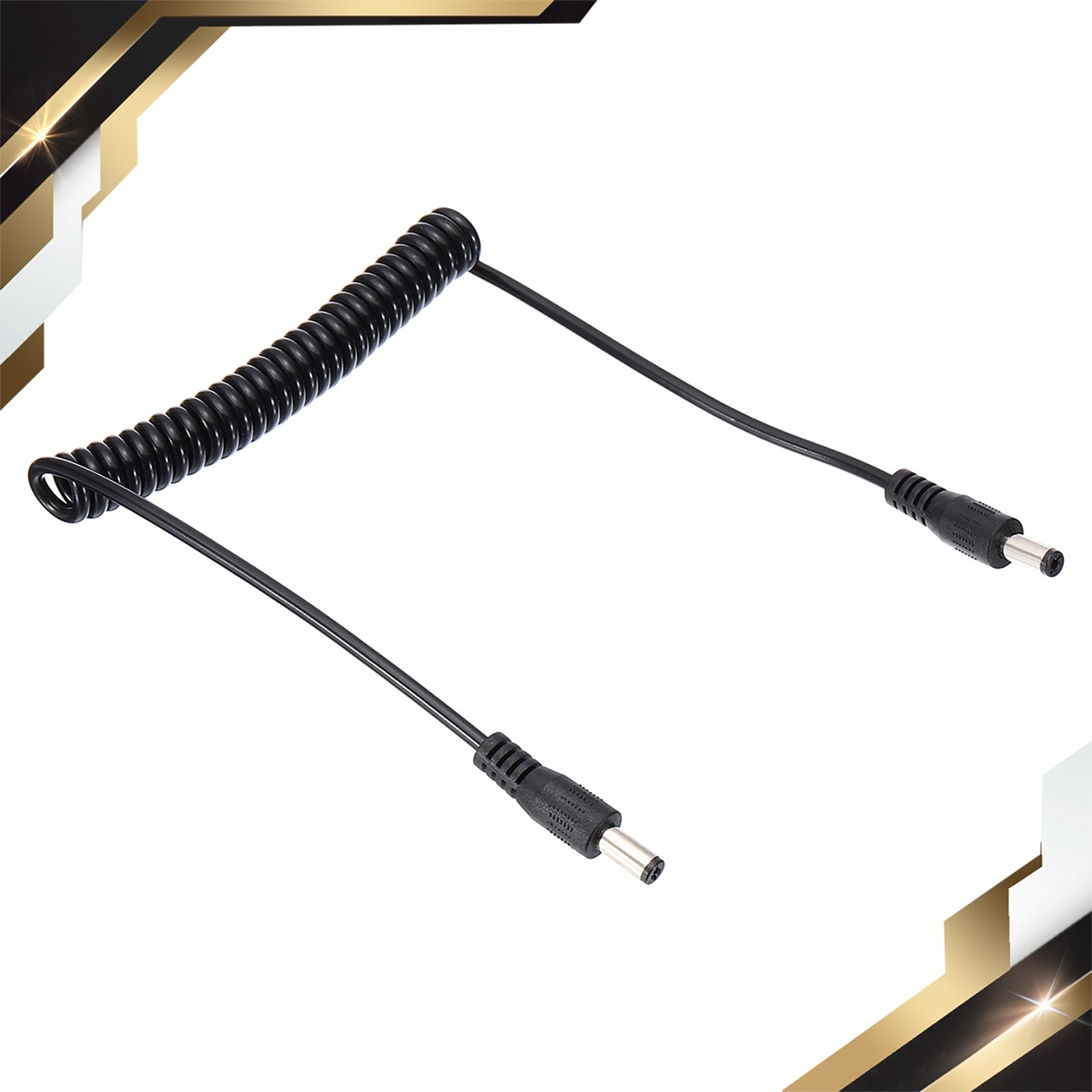 4.6Ft 5.5×2.1mm Male to Male DC Power Cable Wire Adapter Coiled Extension Cord