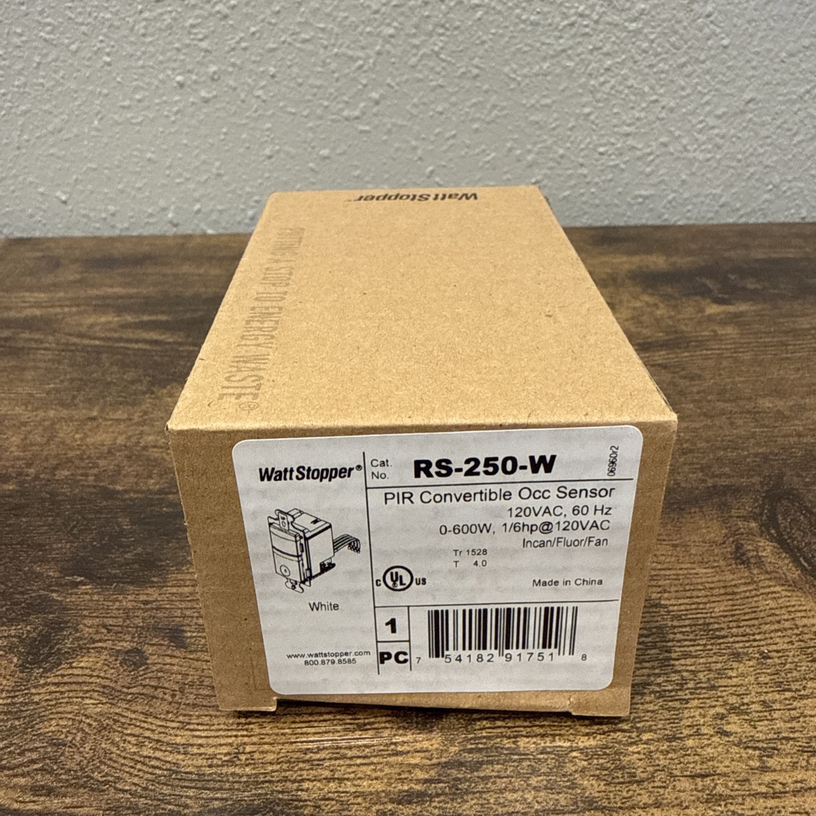 Watt Stopper Rs250-wpir Convertible Occupancy Sensor 0-600 Watts 120 Volts Ac