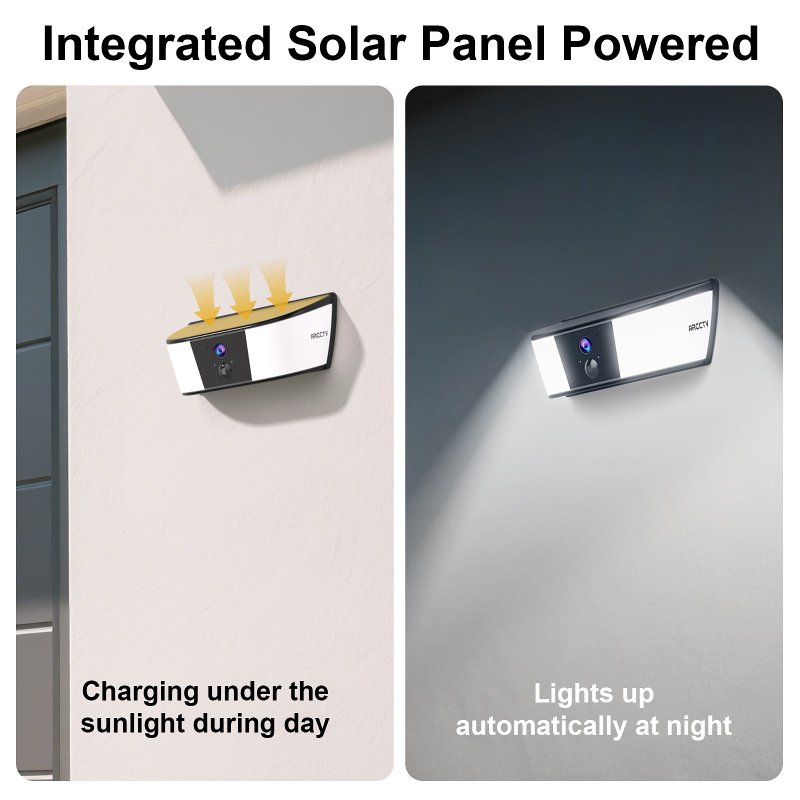 4MP WiFi Wall Light Solar Security Camera Outdoor Wireless Audio Camera IR Night