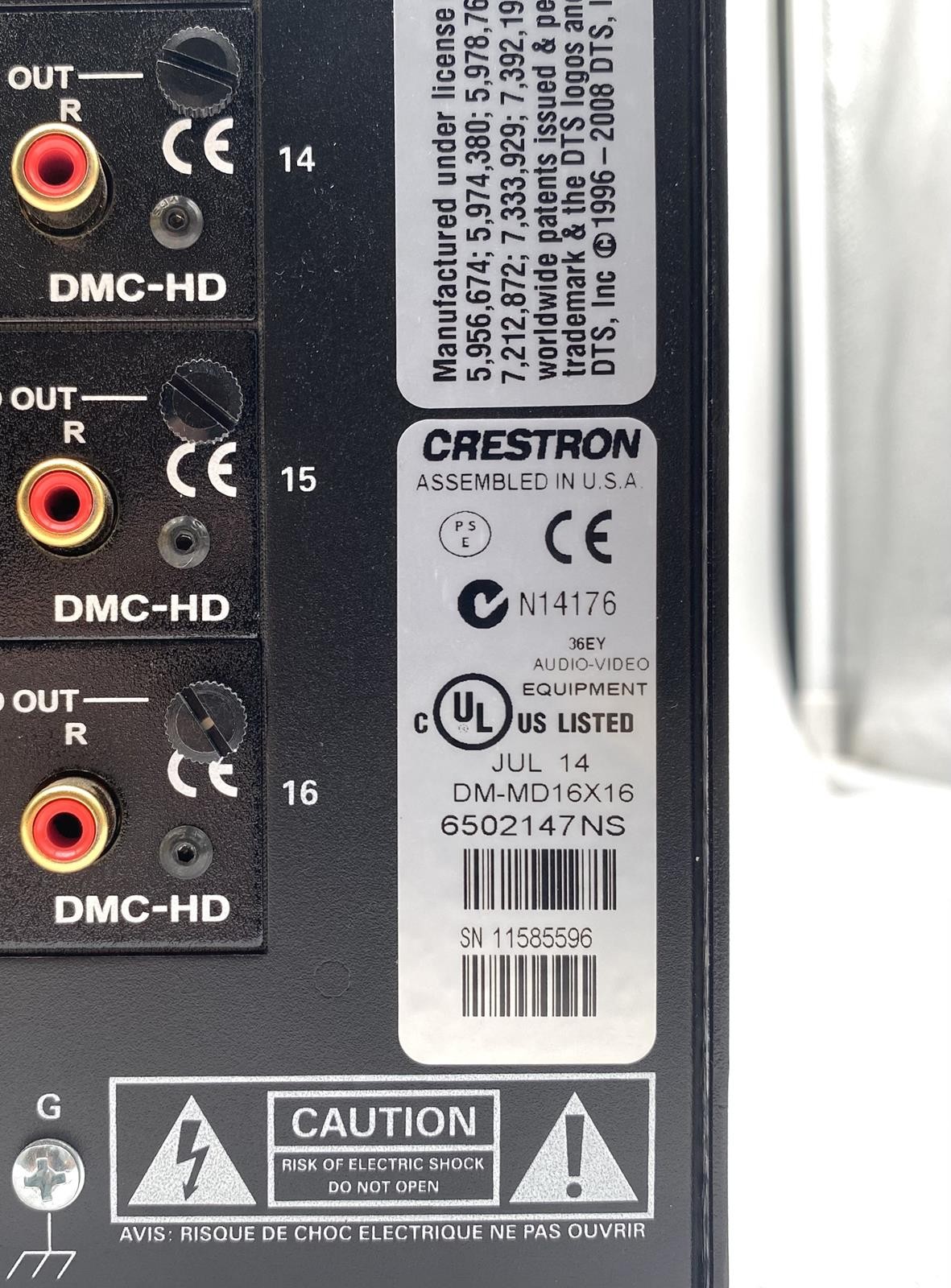 CRESTRON DM-MD16X16-RPS SWITCH N/A