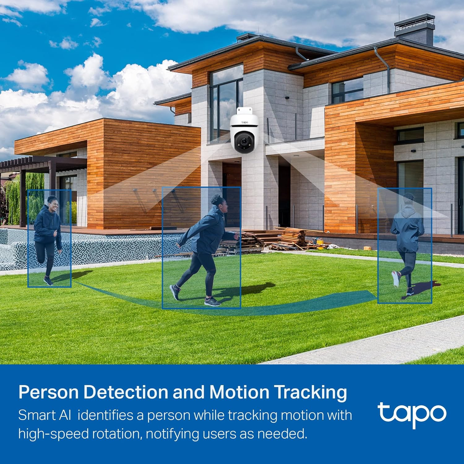 Tapo 1080P Outdoor Wired Pan/Tilt Security Wi-Fi Camera, 360° View, Motion Track