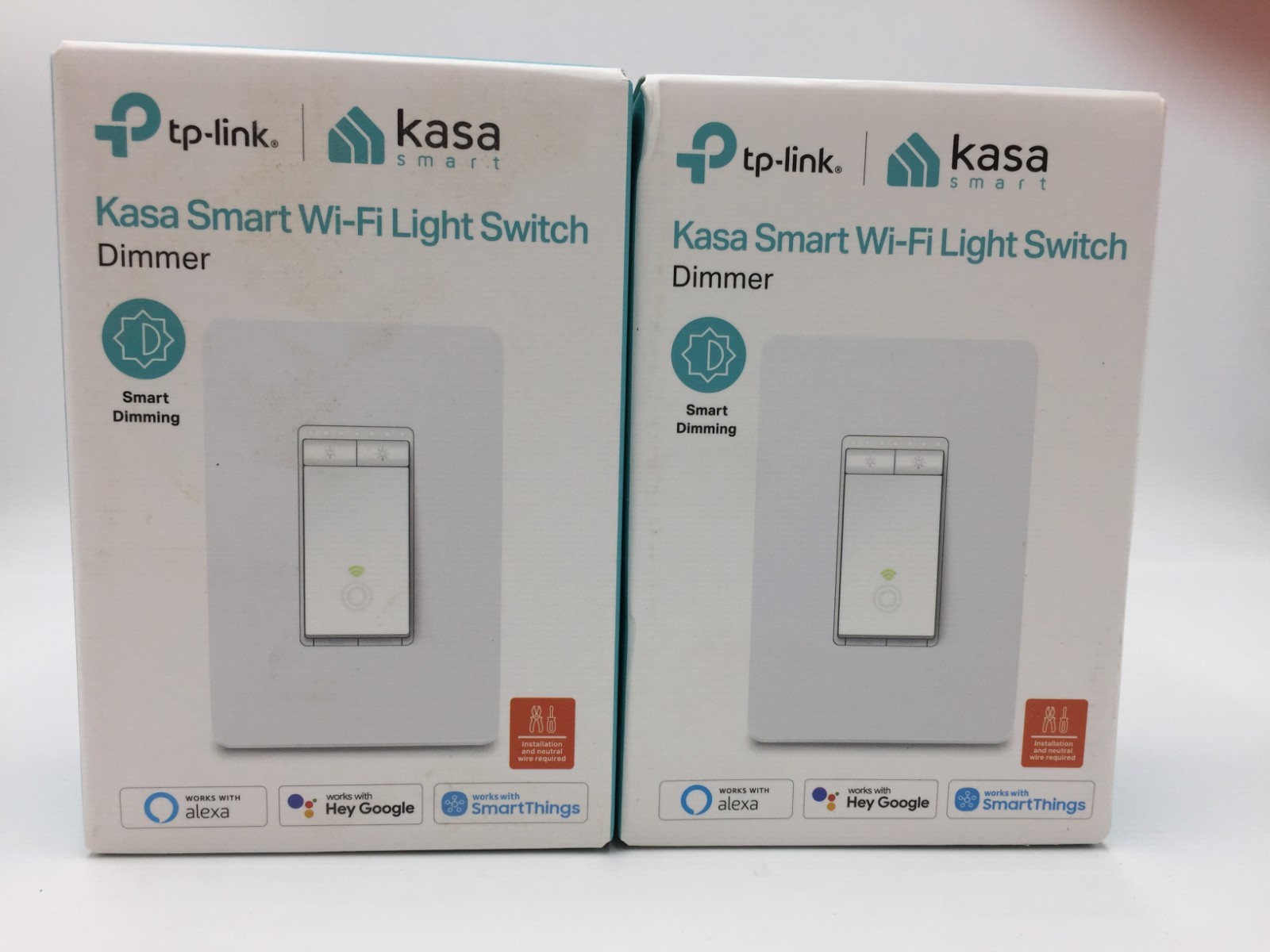 2 TP-LINK Kasa Smart WIFI Light Switch Dimmer HS220,New in Box