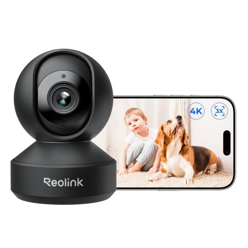 Smart 4K UHD Pan & Tilt Dual-Band Wi-Fi 6 Indoor Security Camera with 3X Opti…