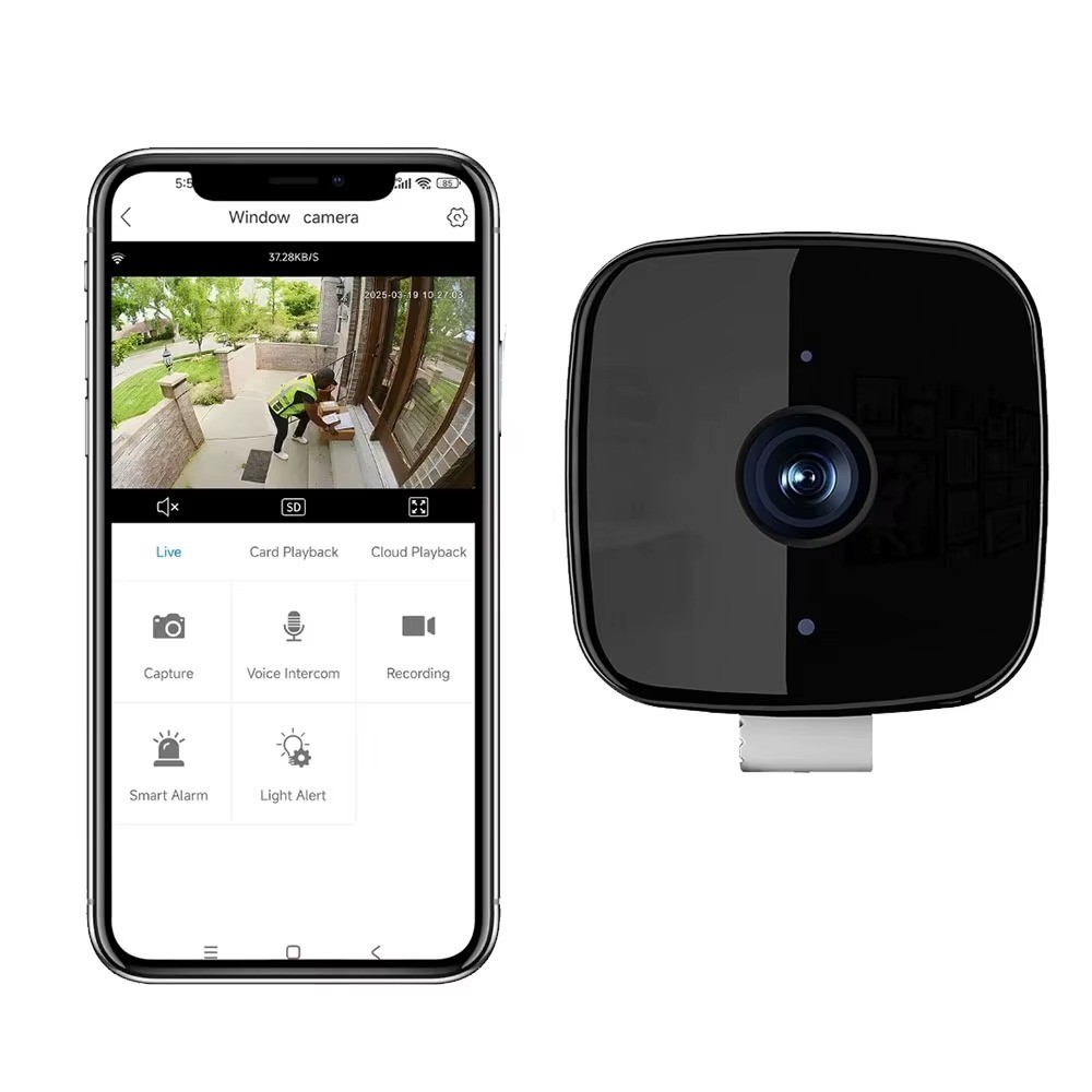 Window Security Camera Indoor/Outdoor | 3MP HD | 2.4/5GHz WiFi | Full Coverage