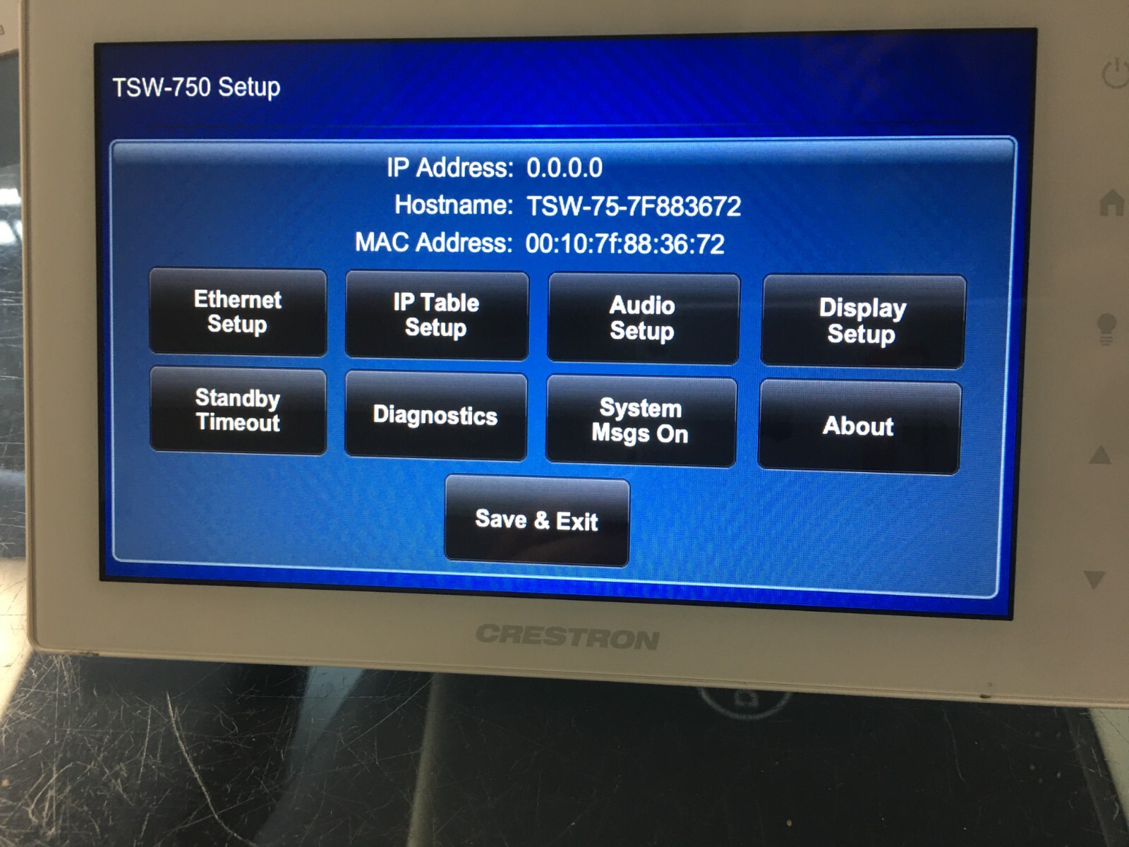 Crestron TSW-750-W-S Touchscreen Embedded 7″ P/N 6505655 w/wall mount